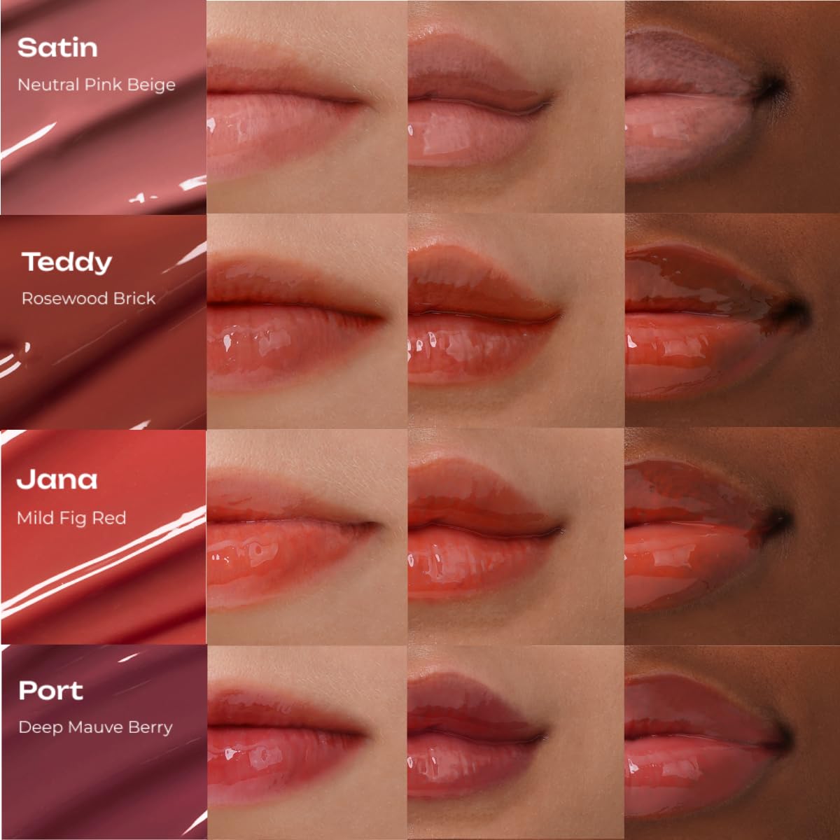 PDRN Tinted Lip Serum – High Gloss Ultra Hydrating Natural Glow, Non-Sticky Volumizing Color Glaze with Long-Lasting Shine, Nourishing Moisturizing Repair for Chapped Lips (0.34 oz)