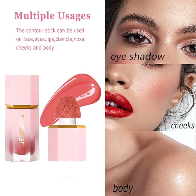 Liquid Blush Makeup, Cream Blush for Cheeks, Waterproof Long Lasting Blush Face Makeup Blush Beauty Wand for Cheeks & Lip Tint Natural Cream Blusher Makeup for All Skin Tones(#02 Rose Ritual)