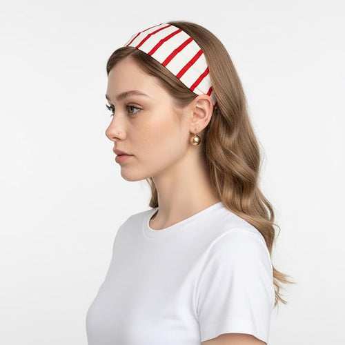 4PACK Striped Headband For Women Elastic Stretchy Wide Hairbands For Yoga Hair Wraps