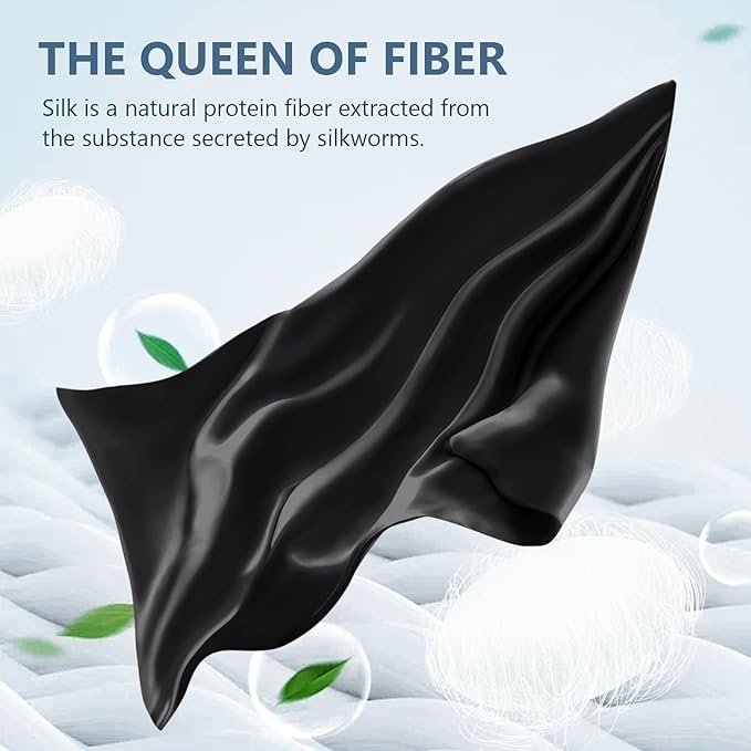 Silk Pillow Cases 2 Pack Queen Size Mulberry Silk Pillowcase Set of 2 for Hair and Skin 30 x 20 Inches 22 Momme Both Side Grade 6A Silk Soft Breathable Cooling with Hidden Zipper, Black