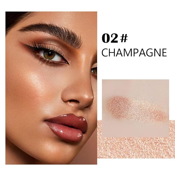 evpct Champagne Face Highlighter Makeup Shimmer Glitter Diamond Sparkly Highlighters Makeup Palette Powder for Face Body Cheek Skin iluminadores iluminador de jos maquillaje luminizers E02