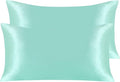 NTBAY 2 Pack Satin King Pillowcases for Hair and Skin, Luxurious and Silky Pillow Cases with Envelope Closure, 20x36 Inches, Light Blue