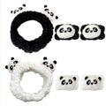 6PCS Cute Cat Ears Spa Headband for Washing Face Makeup Skincare Headband with Wrist Bands, Sleepover Party Supplies for Women/Teen Girl Trendy Stuff Present (6PCS Panda, standard size)