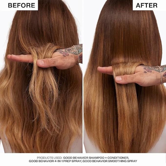 IGK GOOD BEHAVIOR Ultra Smooth Shampoo and Conditioner Set | Frizz Control + Hydrates + Shine | Vegan + Cruelty Free | 33.8 Oz