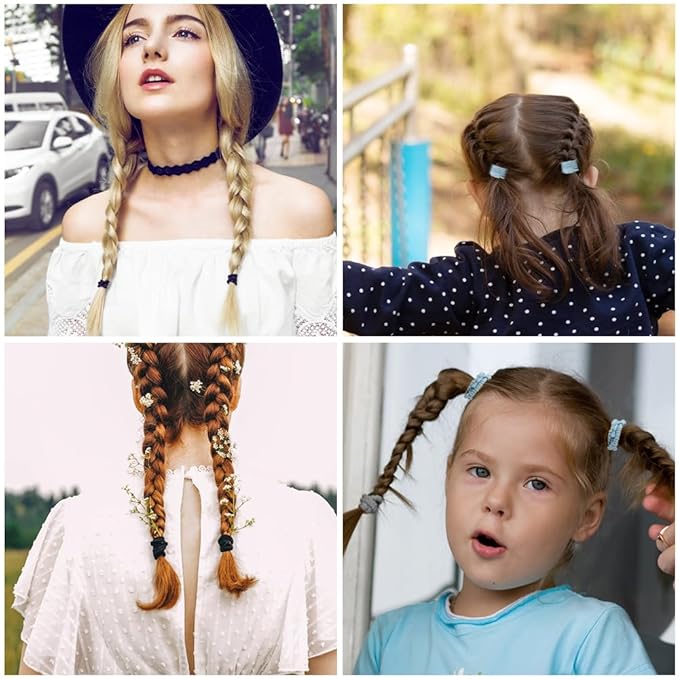 DIYDEC 32PCS Boho Hair Bracelets for Women Elastic Bracelets Hair Ties No Damage Hair Bands for Girls Thick Thin Long Curly Hair Accessories(D Style)