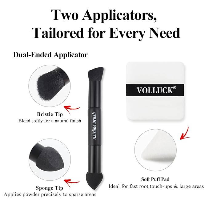 VOLLUCK Root Touch up Powder, Long-lasting Gray Hair Cover up Powder for All Hair Types, Waterproof for Women and Men (Medium-Blonde, 0.42 0unce)