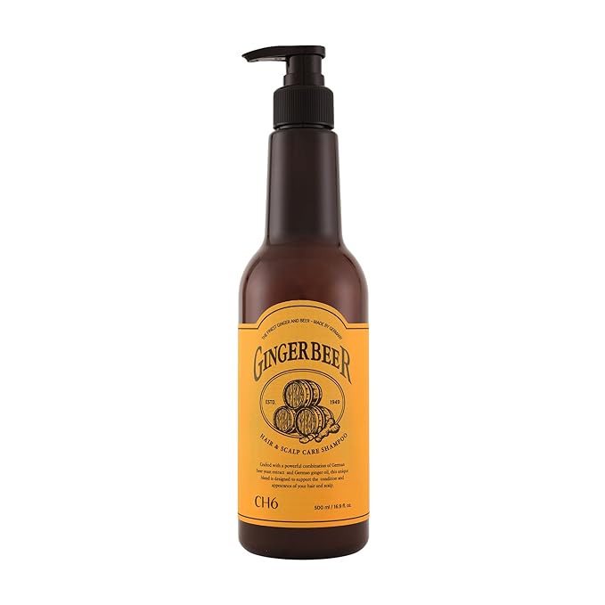 Ginger Beer Hair & Scalp Care Shampoo - for hair loss | Recover Damaged Scalp, Rich with German Beer Yeast for Hair Regrowth and Thickening, Thinning hair, Sulfate free, 16.9 fl oz