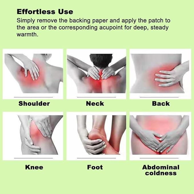 100 Patches Moxibustion Herbal Warming Patch – Mugwort Self-Heating Pads, Comfort for Back, Neck, Shoulder, Knee & Joints, Traditional Chinese Inspired (12 * 8cm)