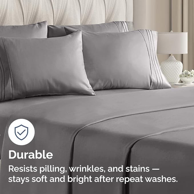 Queen Pillow Cases Set of 10 - Ultra Soft Hotel Quality Pillowcase Covers - Comfy, Cozy & Wrinkle Free - Shrink, Stain and Fade Resistant - Machine Washable Pillow Protectors - 10 Pcs Set - Dark Grey