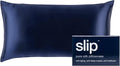 slip King Pure Silk Pillow Case - 100% Pure 22 Momme Mulberry Silk- King Size Standard Pillow Case - Anti-BedHead, Anti-Sleep Crease, Navy (20" x 36")