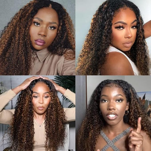 30 32 34 Inch P1B30 Bundles Human Hair Highlight Deep Wave Bundle Brazilian Virgin Remy Hair Extensions Niegmeag 2 Tone Black and Light Brown Deep Wave Bundle 300g