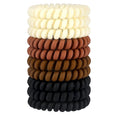 JessLab Spiral Hair Ties for Women, 10-Pack Traceless No-Damage Ponytail Holders, Coils Hair Bands for Girls, Assorted Colors