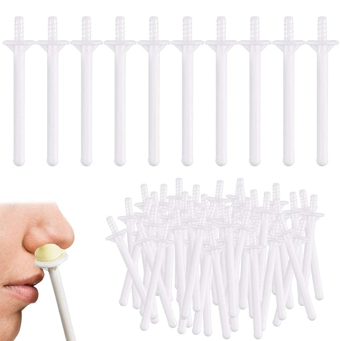 60 Pieces Plastic Wax Applicator Wands with Disposable Spatulas for Nose Hair Removal and Nostril Cleaning