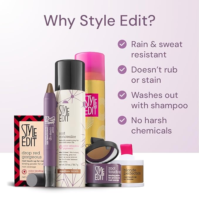 Style Edit Root Concealer Touch Up Spray (Multiple Colors Available) - Instantly Covers Greys And Roots - Professional Salon Quality Grays Cover Up Hair Products for Women Light Brown 2 Ounce PACK OF 4 PLUS 1 FREE (Total Of 5)
