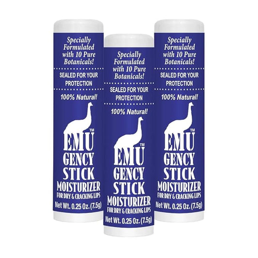Montana Emu Ranch - EMUgency All Purpose Moisturizing Pocket Stick - 0.25 Ounce - 3 Pack - Helps Relieve Chapped, Cracked, and Split Lips and Skin