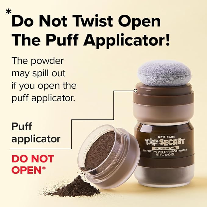 I DEW CARE Biotin Clarifying Dry Shampoo - Tap Secret Dark Original & Dark Brown Duo set | Strengthening & Volumizing, Powder Type, Refillable, Travel size, Brunette, Beauty Gift Sets, 0.29 Oz * 2ea