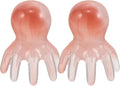 Octopus Scalp Massager Comb 2Pcs Handheld Resin Head Massage Tool with Meridian Acupressure Points Pink for Hair Scalp Relaxation and Neck Back Relief