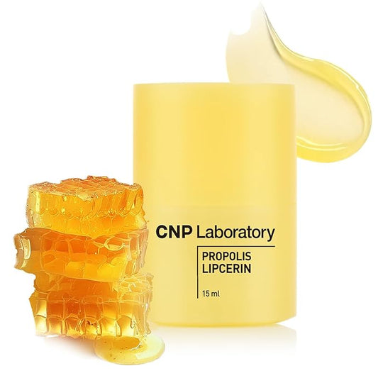 CNP Honey Lip Butter (0.5 fl.oz / 15ml) - Propolis Lipcerin™, Hydrating Overnight Manuka Lip Balm & Mask, 12hrs Long-lasting Moisture, Gentle Exfoliation, Hygienic Twist Dispenser, Korean Skin Care