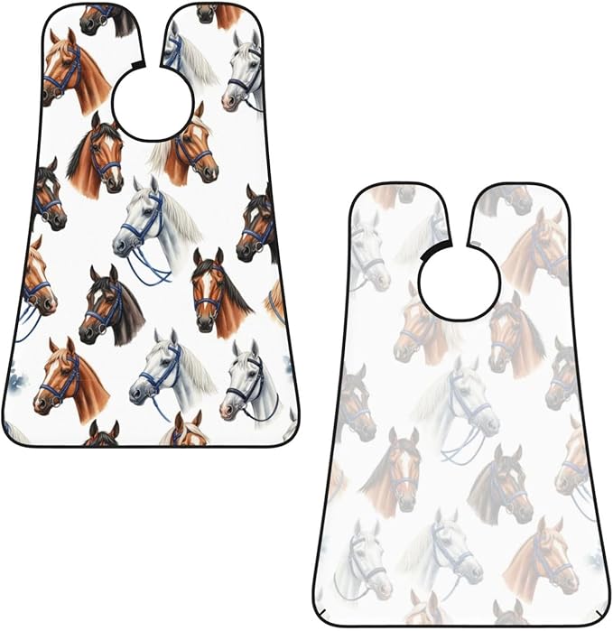 Waterproof Grooming Apron, Non-Stick Beard Bib with Suction Cups, for Animal Wild Horse Painting
