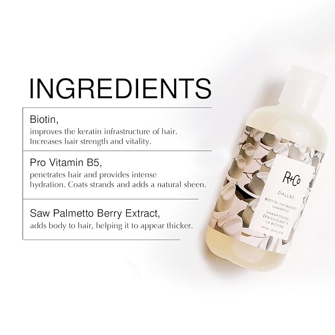 R+Co Dallas Biotin Thickening Shampoo & Conditioner Set | Adds Volume, Strength & Fullness | Sulfate-Free, Vegan + Cruelty-Free | 33.8oz (Pack of 2)