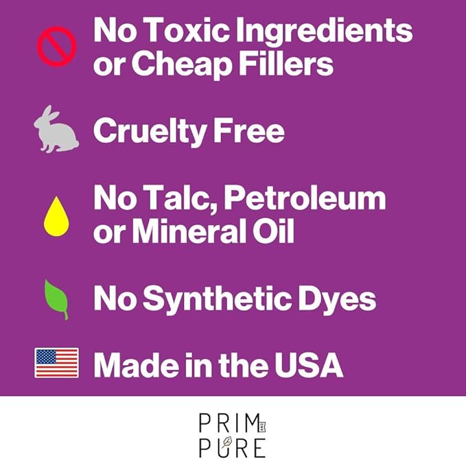 Prim and Pure Mineral Gift Set with Unicorn Mirror| Perfect for Play Dates & Birthday Parties | Kids Eyeshadow Makeup – Mineral Blush | Organic & Natural Makeup Kit for Kids| Made in USA (Blue)