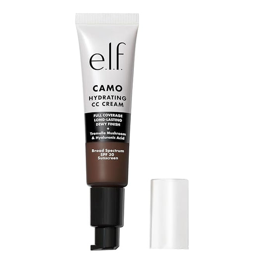 e.l.f. Hydrating Camo CC Cream, SPF 30, Color Correcting Full Coverage Foundation For A Dewy Finish, Vegan & Cruelty-Free, Rich 660 N