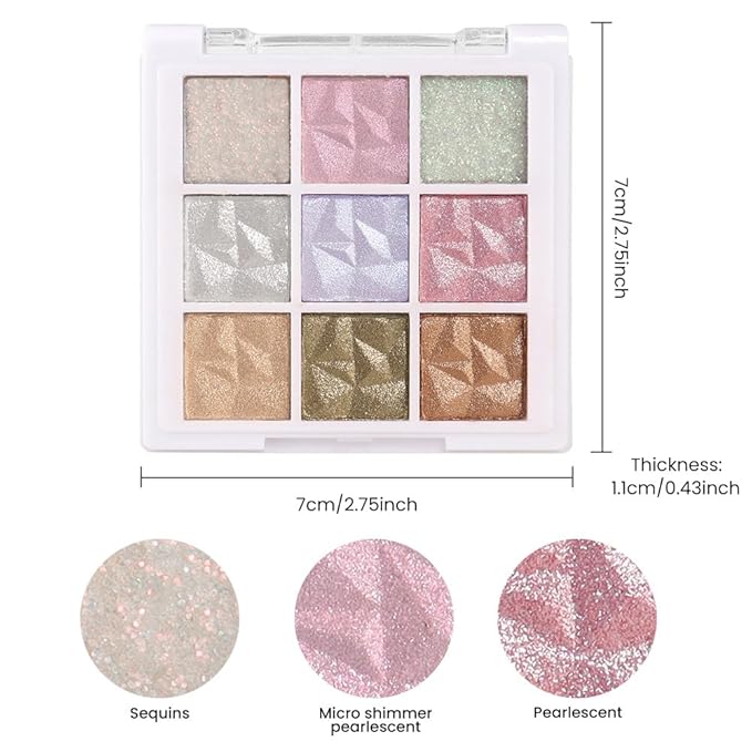 9 Colors Pink Pearl Gold Matte Shimmer Eyeshadow Palette for Eye Makeup,High Pigmented Brown Eye Shadow Primers Powder Palet de sombras de ojos-16#