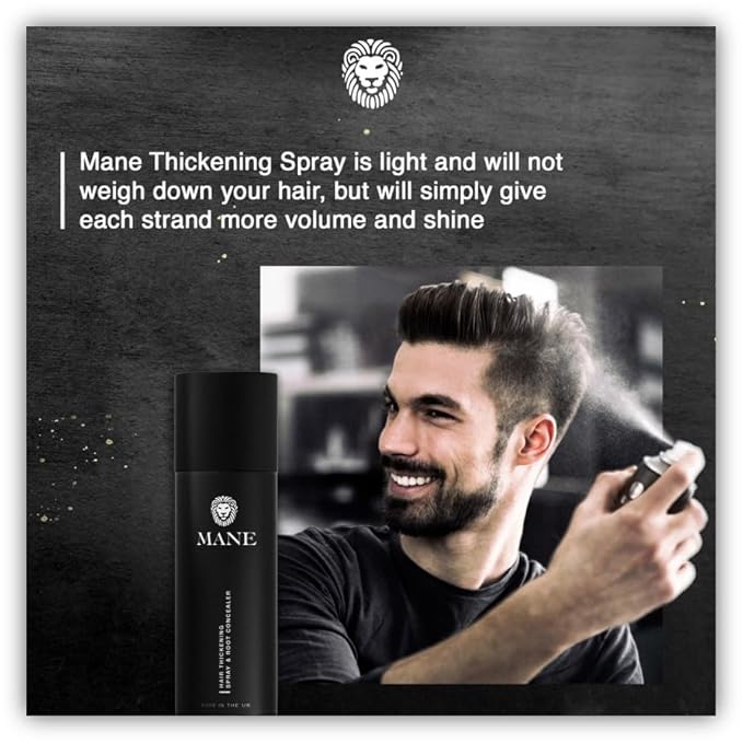 Hair Thickening Fiber Spray by Mane (100ml, Medium Brown)