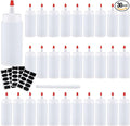 Squeeze Bottle, Shekure 30Pcs 4 Oz Premium Food Grade Plastic Bottles with Squeeze Top Caps Include 2 Labels and 1 Pen for Icing Cookie Decorating Sauces Condiments Arts Crafts BPA Free