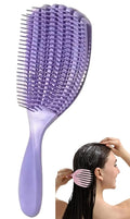 Hair Brush for Afro American/African Hair Textured Professional Curved Vented Brush Wet Dry Curly Hairbrush Detangling Massage Hairdressing Comb (Purple, Big)