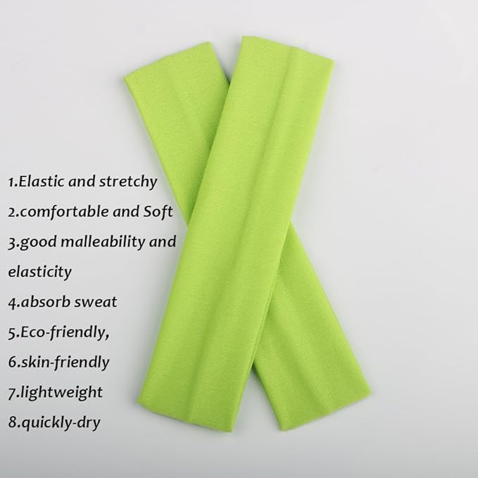 Yoga Sports Headbands,Pack of 24,Soft Elastic Stretchy Athletic Headband Workout Gym Sports Fitness Hair bands
