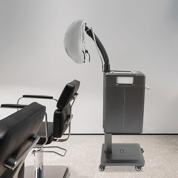 Nano Steamer for Hair, 500w Micro Mist Salon Treatment Hair Steamer Machine, Professional Nano Hair Steamer Machine Color Processor Beauty Salon Nano Hair Steamer with Hose Attachment, Caps