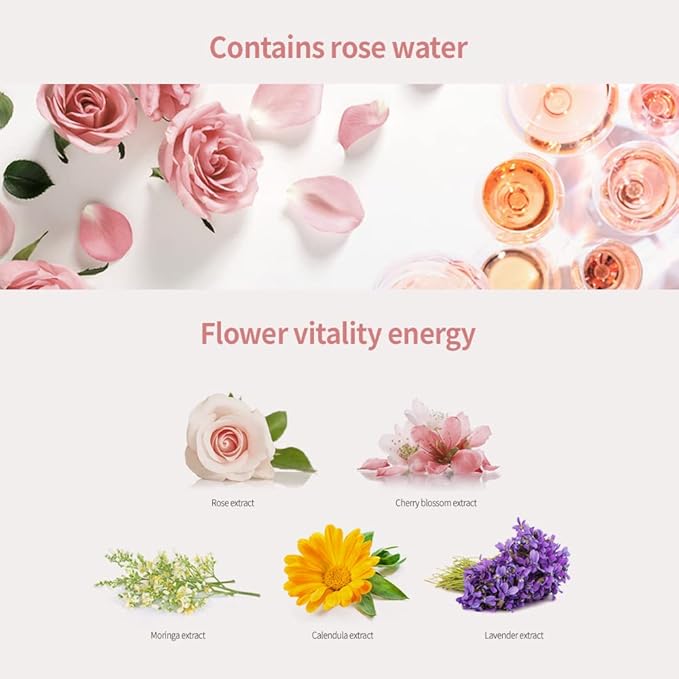 JMsolution Glow Luminous Flower Firming Mask | Rosewater & 4 Flower Extracts for Hydration, Firming & Radiance | 10 Sheets | Korean Skincare Sheet Mask for All Skin Types