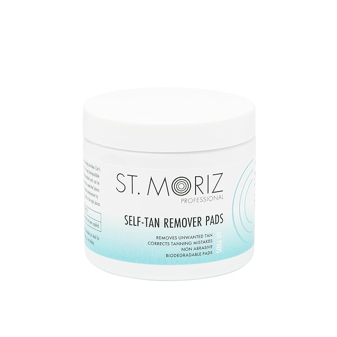 St Moriz Professional Self Tan Remover Pads - Removes Self Tanner Instantly - Fix Tanning Mistakes - Rapid Self Tan Eraser - Gentle on Skin - Dermatologically Tested - Vegan - 60 Pads