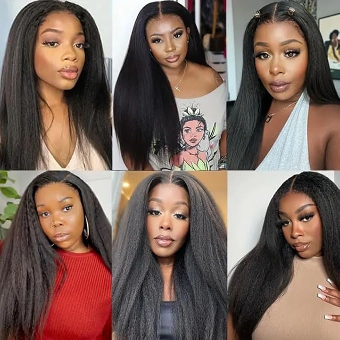 26 26 26 Inch Color 1B Bundles Human Hair Natural Black Yaki Straight Bundle Brazilian Virgin Remy Hair Extensions Niegmeag Double Weft Soft and Silky Color 1B Kinky Straight Bundle 300g