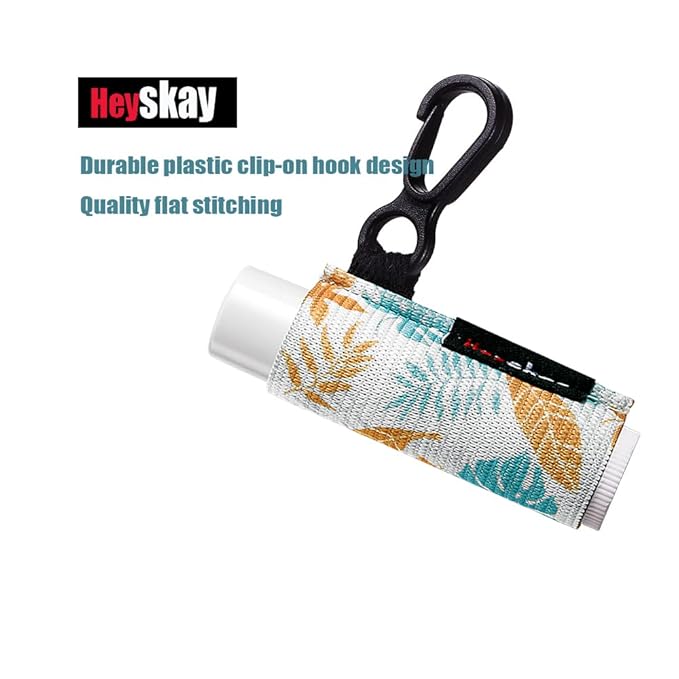 HEYSKAY Lip Balm Holder Sleeves Keychain Chapstick Elastic Sleeves (Boho Pattern) 1 3.0 Count