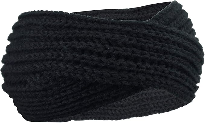 DRESHOW Knit Crochet Headband for Women Ear Warmer Soft Turban Stretch Warmer Headbands Winter Fashion Head Wrap