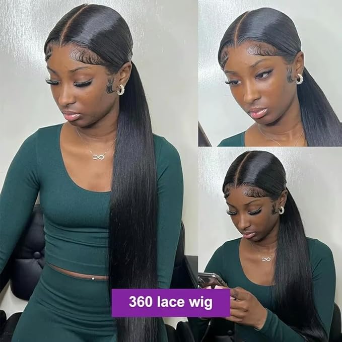Hidden Strap Invisi Strap Straight 360 Glueless Wigs Human Hair Pre Plucked Pre Bleached Brazilian Virgin Wig With Drawstring 250 Density HD Full Lace Front Wigs Human Hair 22 Inch