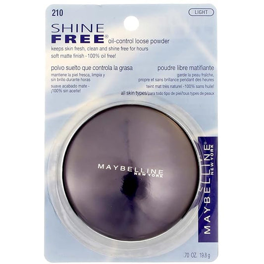 Maybelline New York Shine Free Oil Control Loose Powder, Light [210] 0.7 oz (Pack of 2)