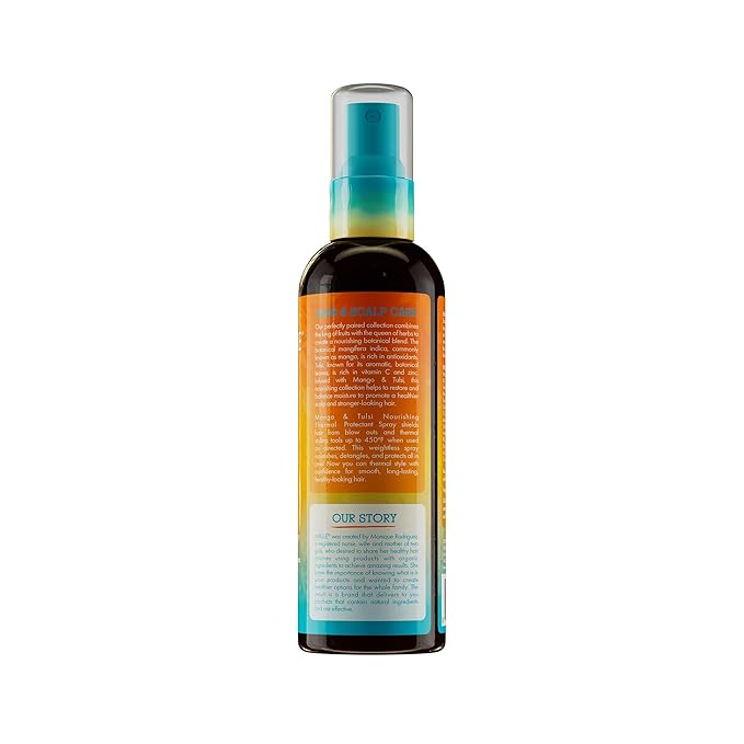 Mielle Organics Nourishing Thermal Heat Protectant Spray - Heat Protection Spray for Hair to Detangle, Nourish & Protect - Shields Hair from Blow Outs & Styling Tools (6 Fl Oz)
