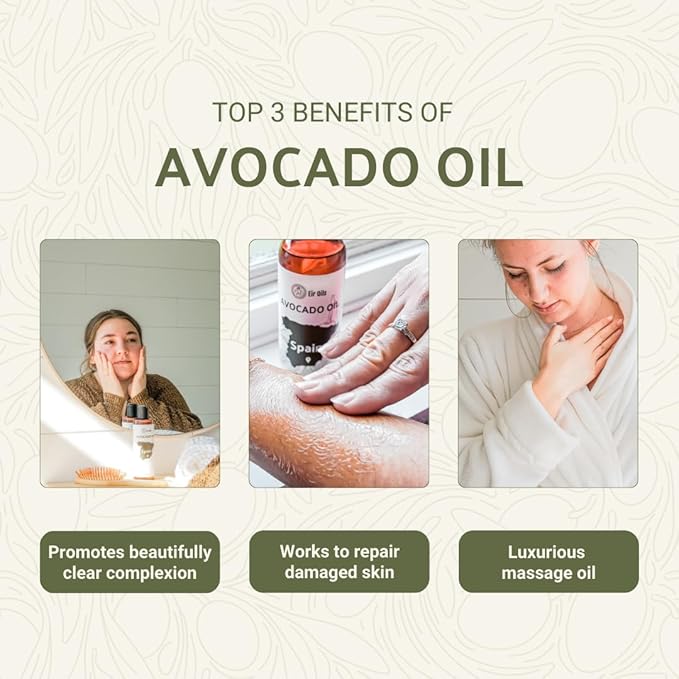 Avocado Oil - Direct from EIR Oils Farm in Spain - 100% Pure Carrier Oil for Hair, Face, and Skin - Hand-Picked, Cold-Pressed Carrier Oil - (4Gallons)