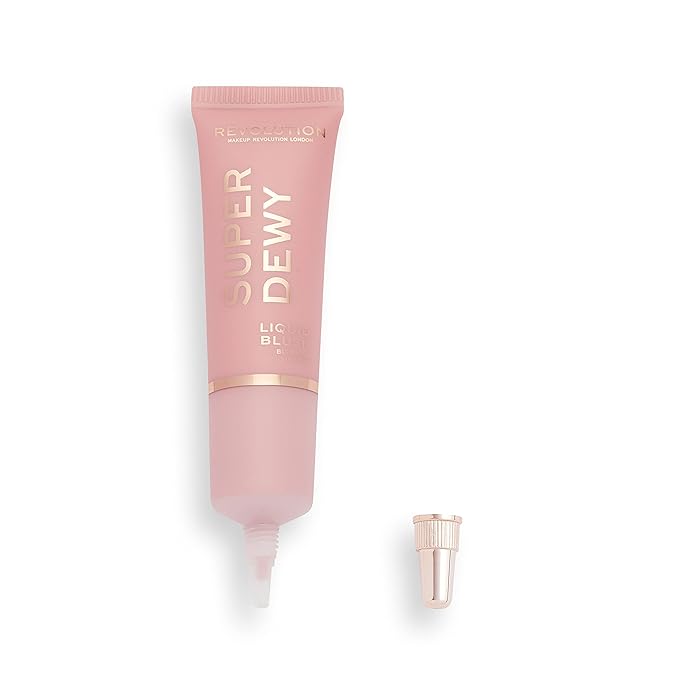 Makeup Revolution Superdewy Liquid Blush, Lightweight Buildable & Blendable Blusher for Cheeks, Ultra Pigmented, Vegan & Cruelty Free, Blushing In Love, 0.5fl.oz