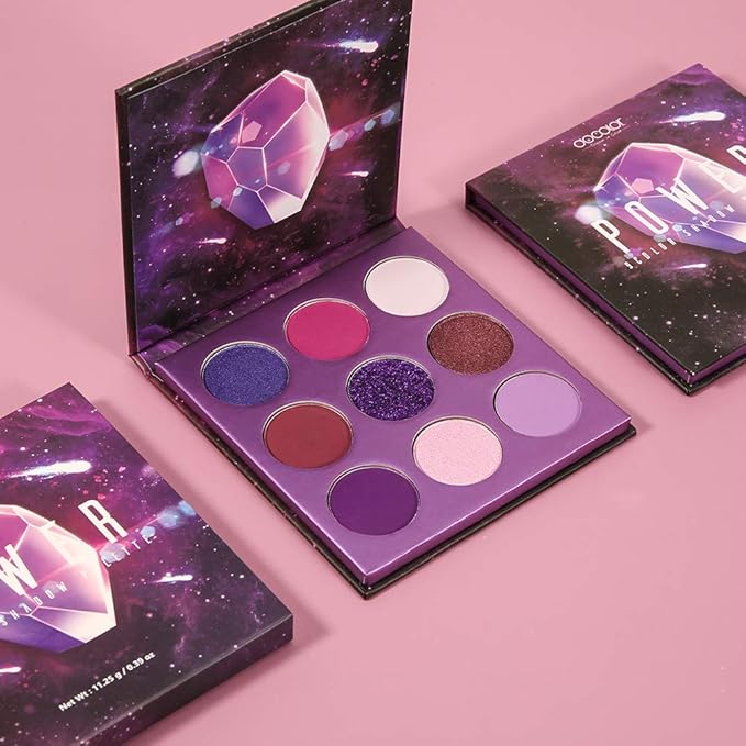 docolor Eyeshadow Palette 9 Colors Gemstone Shadow Palette Highly Pigmented Mattes Shimmers Smokey Glitter Cream Colorful Powder Blendable Long Lasting Waterproof Makeup Palette-Purple