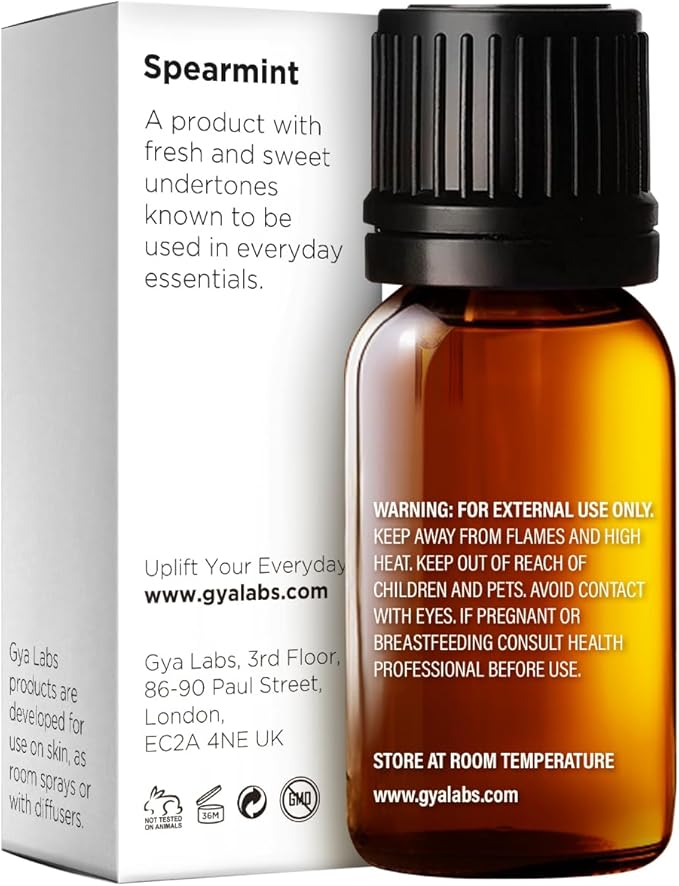 Gya Labs Spearmint Essential Oil - 0.34 Fl Oz - for Hair, Skin, Diffuser, Aromatherapy & DIY Candle Making Scent