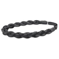 DIGUAN Chubby Narrow Synthetic Hair Braided Headband Classic Chunky Plaited Braids Elastic Stretch Hairpiece Women Girl Beauty accessory, 58g (Black)