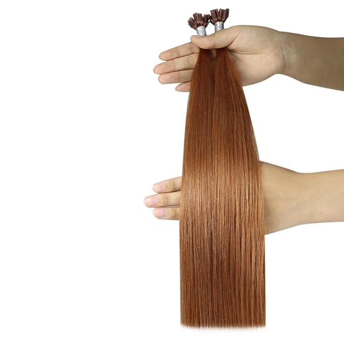 YoungSee U Tip Hair Extensions Human Hair Copper Utip Hair Extensions for Long Hair Copper 22In 50s/50G