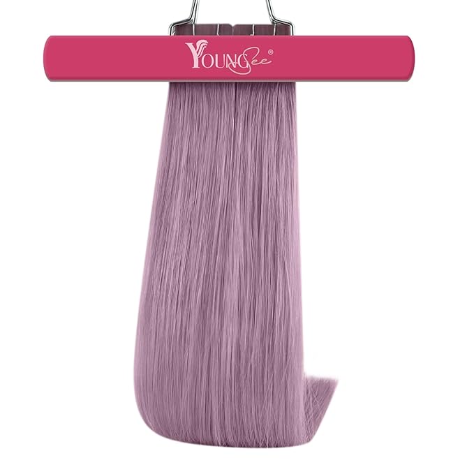 YoungSee Purple Tape in Human Hair Extensions Lavender Human Hair Tape in Extensions Light Purple Tape Extension Remy Hair 16In 10pcs Invisible Tape-ins Extension Colorful 25g For Diy