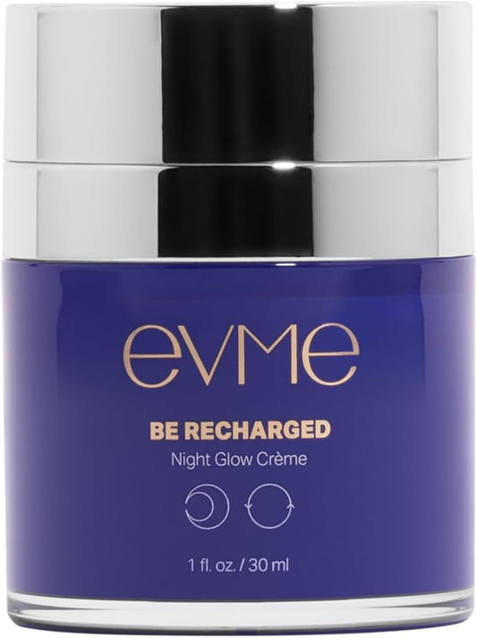 Evme Night Glow Crème – Hydrating Gel-to-Cream Moisturizer with Squalane, Sea Buckthorn & Vitamin C – Dermatologist-Tested, Fragrance-Free for Sensitive, Reactive Skin – Supports Healthy Skin Barrier