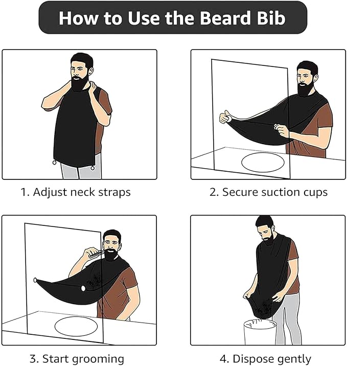 Men's Beard Maintenance Apron, Waterproof & Easy Clean, Animal Skin Cheetah Leopard Leather Print Yellow