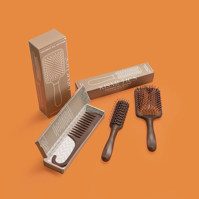 Coconut Oil Infused, Scented Shower Comb, Wide Tooth Comb for Detangling Wet or Dry hair. For All Hair Type
